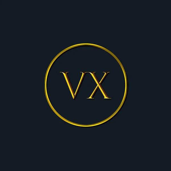 ラグジュアリー初期文字Vxモノグラム タトゥースタジオ サロン ブティック ホテル レトロ インターロックスタイルに適しています — ストックベクタ
