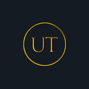 Lüks harfler UT baş harfleri. Dövme stüdyosu, kuaför, butik, otel, üniversite, retro, kenetlenme tarzı için uygun