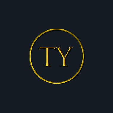 Lüks harfler TY monogramı. Dövme stüdyosu, kuaför, butik, otel, üniversite, retro, kenetlenme tarzı için uygun