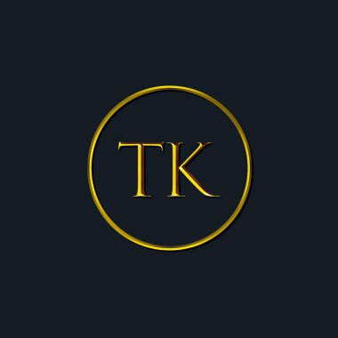 Lüks harfler TK baş harfleri. Dövme stüdyosu, kuaför, butik, otel, üniversite, retro, kenetlenme tarzı için uygun