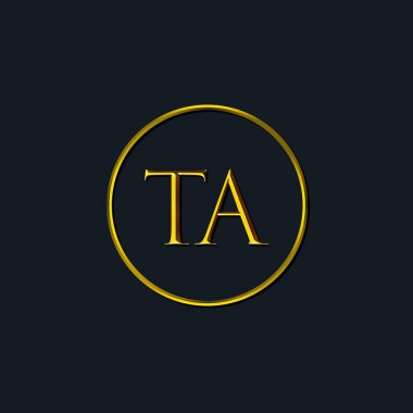 Lüks baş harfler TA monogramı. Dövme stüdyosu, kuaför, butik, otel, üniversite, retro, kenetlenme tarzı için uygun