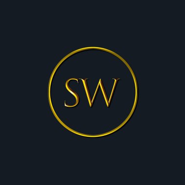 Lüks Baş harfler SW monogram. Dövme stüdyosu, kuaför, butik, otel, üniversite, retro, kenetlenme tarzı için uygun