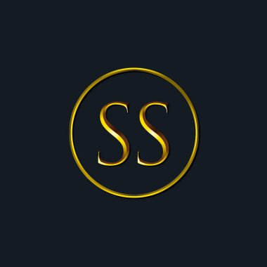Lüks harfler SS monogramı. Dövme stüdyosu, kuaför, butik, otel, üniversite, retro, kenetlenme tarzı için uygun