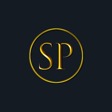 Lüks harfler, SP harfleri. Dövme stüdyosu, kuaför, butik, otel, üniversite, retro, kenetlenme tarzı için uygun