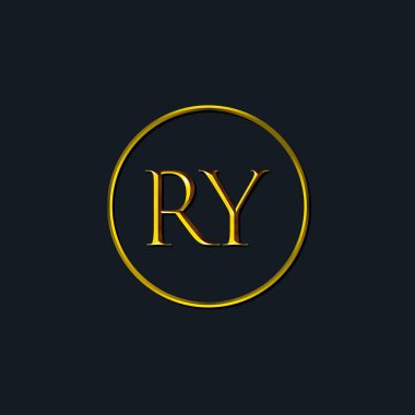 Lüks Baş harfler RY monogram. Dövme stüdyosu, kuaför, butik, otel, üniversite, retro, kenetlenme tarzı için uygun