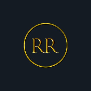 Lüks harfler RR baş harfleri. Dövme stüdyosu, kuaför, butik, otel, üniversite, retro, kenetlenme tarzı için uygun