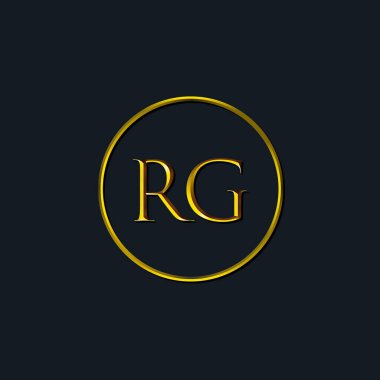 Lüks harfler RG harfleri. Dövme stüdyosu, kuaför, butik, otel, üniversite, retro, kenetlenme tarzı için uygun