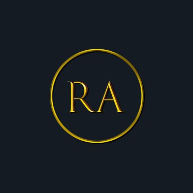 Lüks Baş harfler RA monogramı. Dövme stüdyosu, kuaför, butik, otel, üniversite, retro, kenetlenme tarzı için uygun