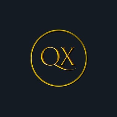 Lüks harfler QX baş harfleri. Dövme stüdyosu, kuaför, butik, otel, üniversite, retro, kenetlenme tarzı için uygun