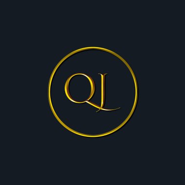 Lüks harfler QJ baş harfleri. Dövme stüdyosu, kuaför, butik, otel, üniversite, retro, kenetlenme tarzı için uygun