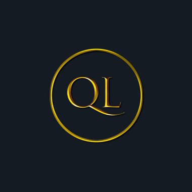 Lüks harfler QL baş harfleri. Dövme stüdyosu, kuaför, butik, otel, üniversite, retro, kenetlenme tarzı için uygun