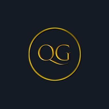 Lüks harfler, QG harfleri. Dövme stüdyosu, kuaför, butik, otel, üniversite, retro, kenetlenme tarzı için uygun