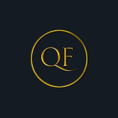 Lüks harfler QF baş harfleri. Dövme stüdyosu, kuaför, butik, otel, üniversite, retro, kenetlenme tarzı için uygun