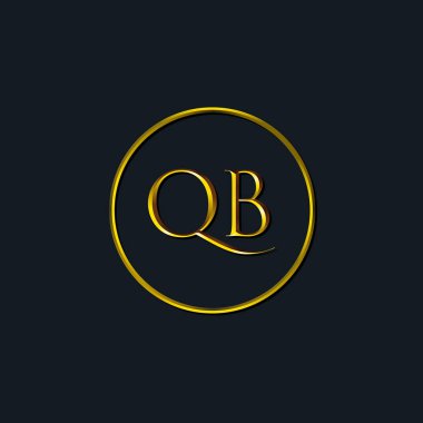 Lüks harfler, QB harfleri. Dövme stüdyosu, kuaför, butik, otel, üniversite, retro, kenetlenme tarzı için uygun