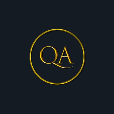 Lüks Baş harfler QA baş harfleri. Dövme stüdyosu, kuaför, butik, otel, üniversite, retro, kenetlenme tarzı için uygun