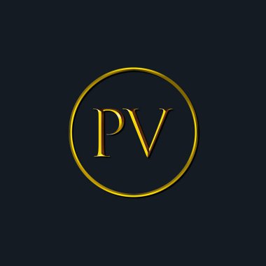 Lüks harfler PV harfleri. Dövme stüdyosu, kuaför, butik, otel, üniversite, retro, kenetlenme tarzı için uygun
