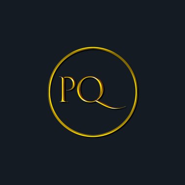 Lüks harfler, PQ harfleri. Dövme stüdyosu, kuaför, butik, otel, üniversite, retro, kenetlenme tarzı için uygun