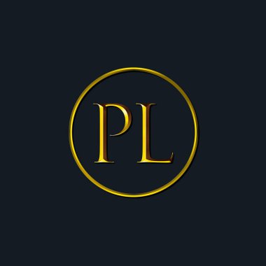 Lüks harfler PL monogram. Dövme stüdyosu, kuaför, butik, otel, üniversite, retro, kenetlenme tarzı için uygun