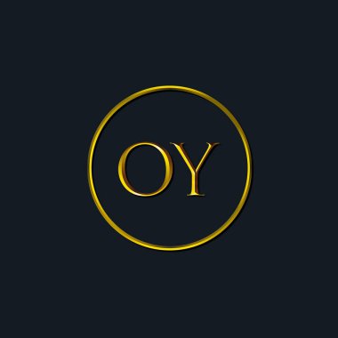Lüks harfler OY monogramı. Dövme stüdyosu, kuaför, butik, otel, üniversite, retro, kenetlenme tarzı için uygun