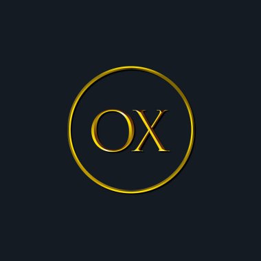 Lüks harfler OX baş harfleri. Dövme stüdyosu, kuaför, butik, otel, üniversite, retro, kenetlenme tarzı için uygun