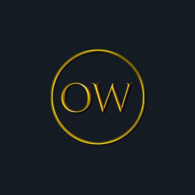 Lüks harfler. OW harfleri. Dövme stüdyosu, kuaför, butik, otel, üniversite, retro, kenetlenme tarzı için uygun