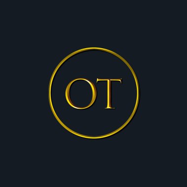 Lüks harfler OT harfleri. Dövme stüdyosu, kuaför, butik, otel, üniversite, retro, kenetlenme tarzı için uygun