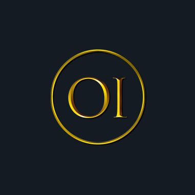 Lüks Baş harfler OI monogram. Dövme stüdyosu, kuaför, butik, otel, üniversite, retro, kenetlenme tarzı için uygun
