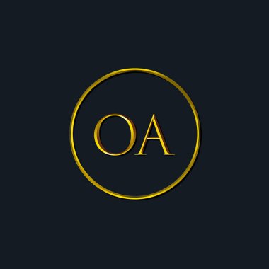 Lüks harfler OA monogramı. Dövme stüdyosu, kuaför, butik, otel, üniversite, retro, kenetlenme tarzı için uygun