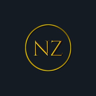 Lüks harfler NZ harfleri. Dövme stüdyosu, kuaför, butik, otel, üniversite, retro, kenetlenme tarzı için uygun