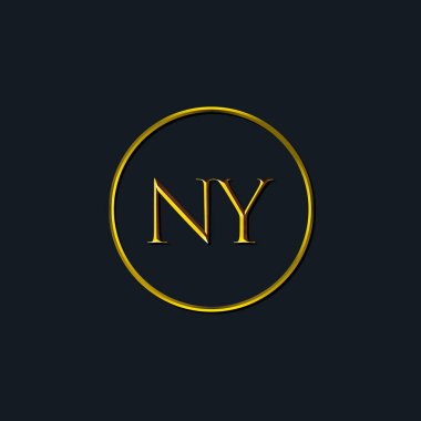 Lüks harfler. NY harfleri. Dövme stüdyosu, kuaför, butik, otel, üniversite, retro, kenetlenme tarzı için uygun