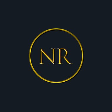 Lüks harfler NR baş harfleri. Dövme stüdyosu, kuaför, butik, otel, üniversite, retro, kenetlenme tarzı için uygun