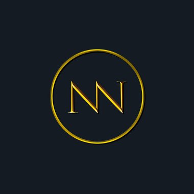 Lüks harfler. NN harfleri. Dövme stüdyosu, kuaför, butik, otel, üniversite, retro, kenetlenme tarzı için uygun