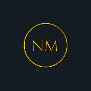 Lüks harfler, NM harfleri. Dövme stüdyosu, kuaför, butik, otel, üniversite, retro, kenetlenme tarzı için uygun