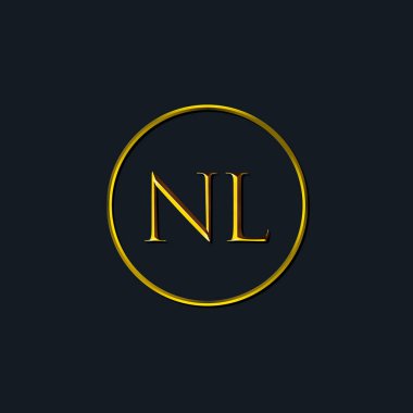 Lüks harfler. NL harfleri. Dövme stüdyosu, kuaför, butik, otel, üniversite, retro, kenetlenme tarzı için uygun