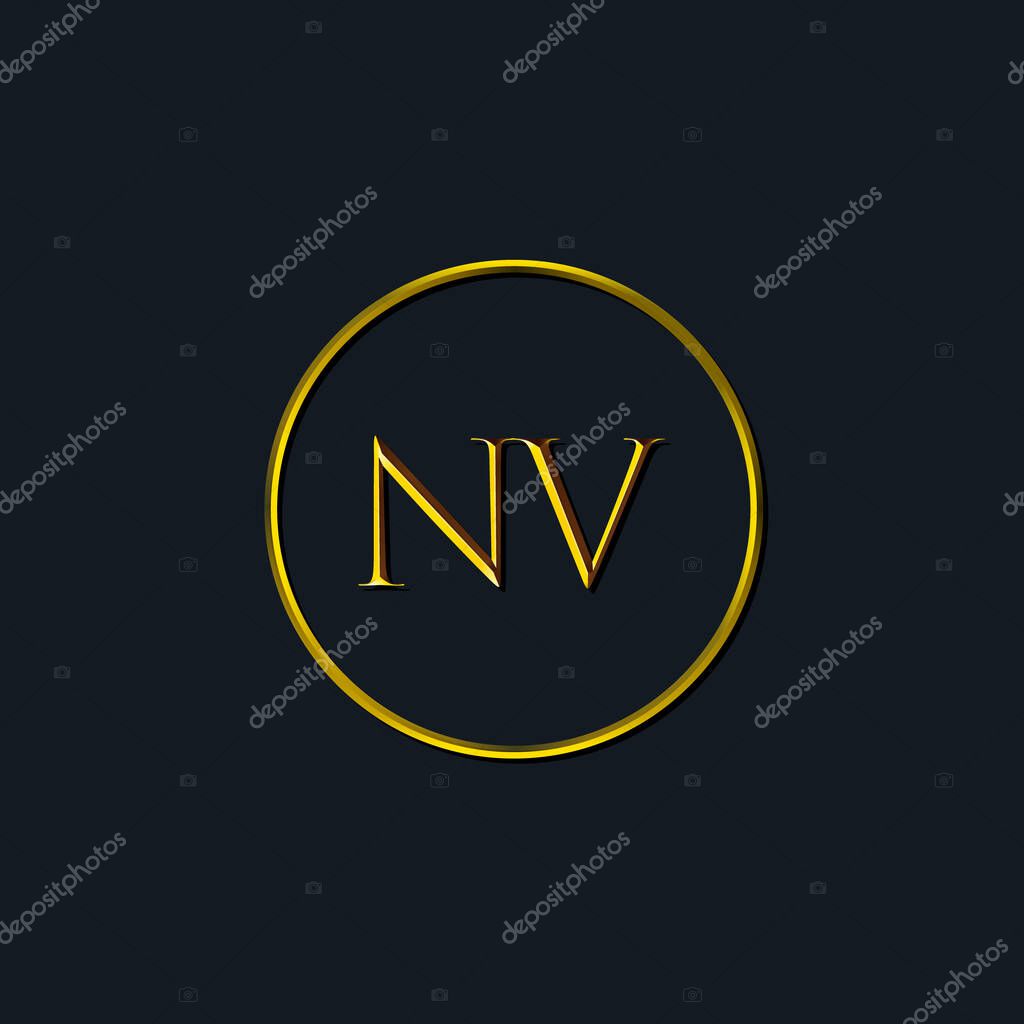 Luxury Initial letters NV monogram. Suitable for tattoo studio, salon, boutique, hotel, college, retro, interlock style