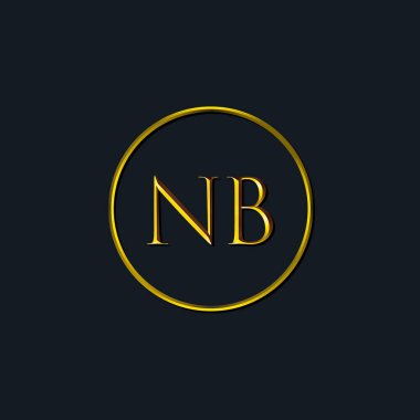 Lüks harfler. NB harfleri. Dövme stüdyosu, kuaför, butik, otel, üniversite, retro, kenetlenme tarzı için uygun