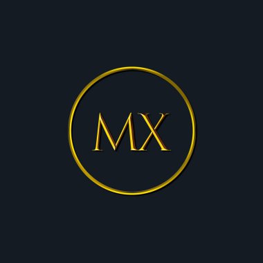 Lüks harfler, MX harfleri. Dövme stüdyosu, kuaför, butik, otel, üniversite, retro, kenetlenme tarzı için uygun