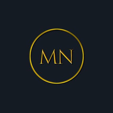 Lüks harfler MN baş harfleri. Dövme stüdyosu, kuaför, butik, otel, üniversite, retro, kenetlenme tarzı için uygun