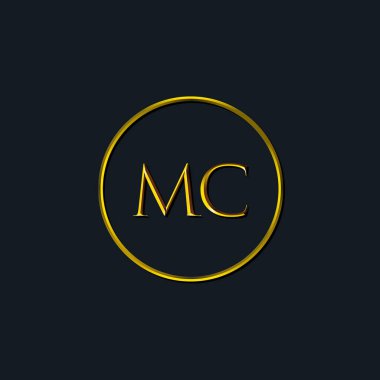 Lüks harfler. MC harfleri. Dövme stüdyosu, kuaför, butik, otel, üniversite, retro, kenetlenme tarzı için uygun