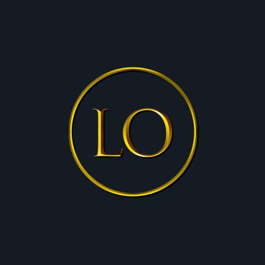 Lüks harfler LO monogram. Dövme stüdyosu, kuaför, butik, otel, üniversite, retro, kenetlenme tarzı için uygun