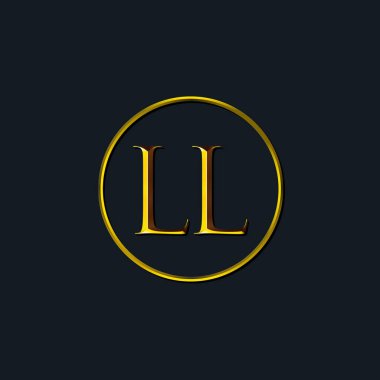 Lüks harfler LL monogram. Dövme stüdyosu, kuaför, butik, otel, üniversite, retro, kenetlenme tarzı için uygun