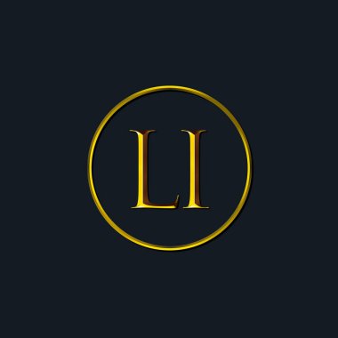 Lüks harfler, LI harfleri. Dövme stüdyosu, kuaför, butik, otel, üniversite, retro, kenetlenme tarzı için uygun