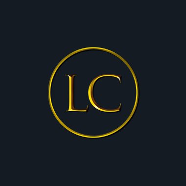 Lüks harfler, LC harfleri. Dövme stüdyosu, kuaför, butik, otel, üniversite, retro, kenetlenme tarzı için uygun