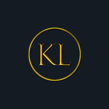 Lüks harfler KL monogramı. Dövme stüdyosu, kuaför, butik, otel, üniversite, retro, kenetlenme tarzı için uygun