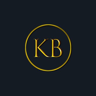 Lüks harfler KB harfleri. Dövme stüdyosu, kuaför, butik, otel, üniversite, retro, kenetlenme tarzı için uygun