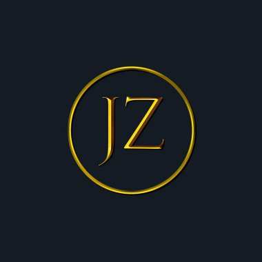 Lüks harfler, JZ harfleri. Dövme stüdyosu, kuaför, butik, otel, üniversite, retro, kenetlenme tarzı için uygun