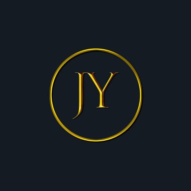 Lüks harfler, JY harfleri. Dövme stüdyosu, kuaför, butik, otel, üniversite, retro, kenetlenme tarzı için uygun