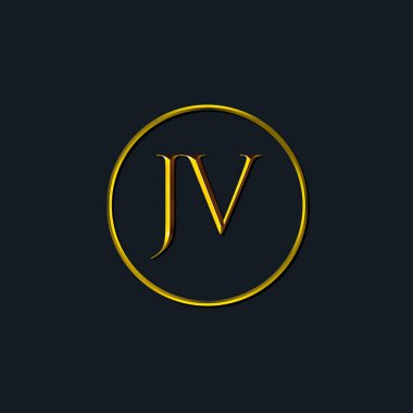 Lüks harfler, JV harfleri. Dövme stüdyosu, kuaför, butik, otel, üniversite, retro, kenetlenme tarzı için uygun