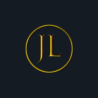 Lüks harfler JL baş harfleri. Dövme stüdyosu, kuaför, butik, otel, üniversite, retro, kenetlenme tarzı için uygun