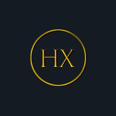 Lüks harfler HX harfleri. Dövme stüdyosu, kuaför, butik, otel, üniversite, retro, kenetlenme tarzı için uygun